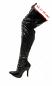 Preview: Overknee High Heels schwarz weiter Schaft